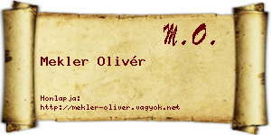 Mekler Olivér névjegykártya