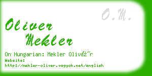 oliver mekler business card